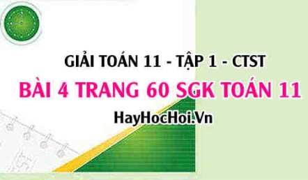 Giải bài 4 trang 60 Toán 11 tập 1 SGK Chân trời sáng tạo